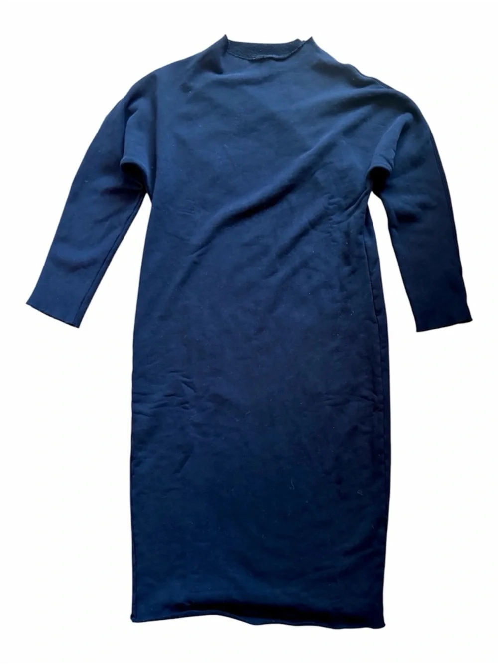 Frank & Eileen Izzie Sweatshirt Party Dress Funnel Neck Midi Black Fleece Size M - Picture 4 of 9